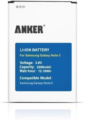 Anker 3200mAh Li-ion Battery for Samsung Galaxy NOTE 3 III, N9000, N9005 LTE, AT&amp;T N900A, Verizon N900V, Sprint N900P, T-Mobile N900T, with NFC Compatibility [18-Month Warranty]