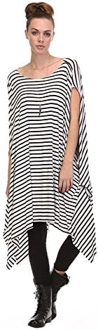 Fits Cloth Women's Oversized Pancho Harem Tunic Loose Fit T-Shirt White St Small
