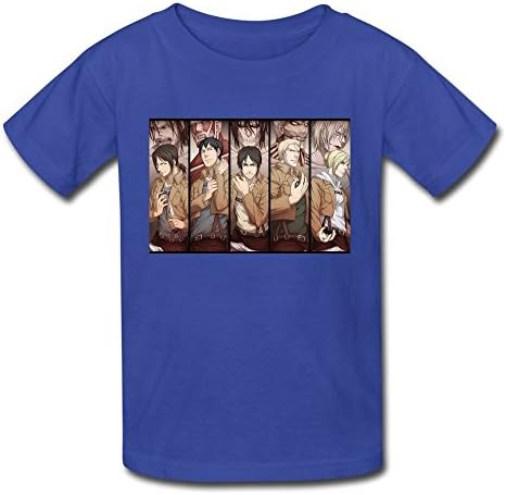 Ambom Youth Attack On Titan Kids Boys And Girls Short Sleeves T-Shirt M RoyalBlue