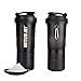 BOTTLED JOY Protein Shaker Bottle 20 oz BPA Free Sports Water Bottle 600ml Gym Water Bottle with Storage for Quick Easy Nutrition Supplement (Black, 600ml)