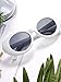 Gejoy Clout Oval Goggles Thick Frame Kurt Cobain Round Mod Retro Sunglasses Women Men Girl Boy (12 White)