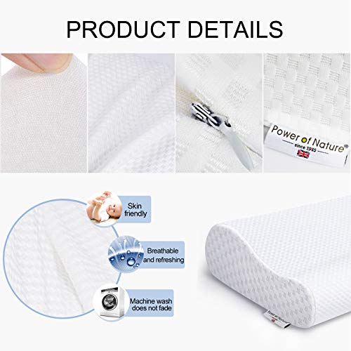 Power Of Nature Memory Foam Contour Pillow, Neck Support Cervical Bed