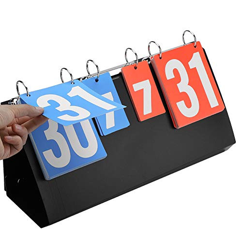 Sports Scoreboard, Portable Plastic Table Top Scoreboard for Table Tennis Basketball Badminton