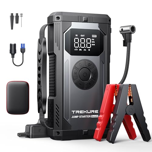 Portable Car Jump Starter with Air Compressor, TREKURE 4000A 150PSI Car Battery Jump Starter Battery Pack