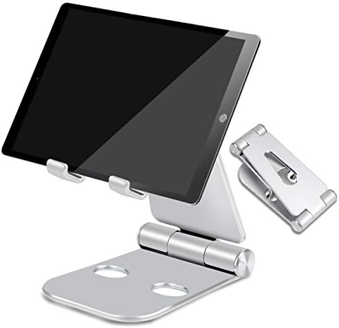 dethinton Adjustable Tablet Stand Tablet Holder Desktop Stand Holder Dock compatible with new Pad 2017 Pro 9.7, 10.5, Phone X 8 7 Plus, Kindle, Nexus, Accessories, other Tablets(3.5-13 inch)-Silver
