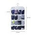 Honla Dual-Sided Hanging Closet Organizer with 18 Clear Vinyl Storage Pockets&Rotating Metal Hanger-Cool Space Saving Holder Solution Ideas for Stockings/Socks/Underwear/Jewelry Organization,White