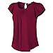 Simier Fariry Women's Elastic Chiffon Puff Short Sleeve Blouse Tops