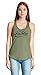 Ladies Racerback Tank Love Hunting Shirt Cute Hunter Country Redneck Gift Tee Military Green with Black Print L