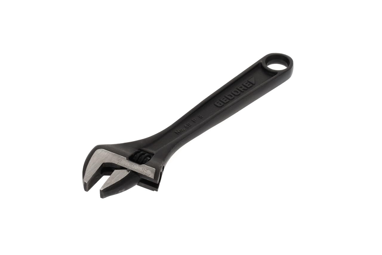 GEDORE Single Open-Ended Adjustable Spanner, AF 25 mm (1"), Scale, Swedish Pattern, Phosphated, 60 CP 8
