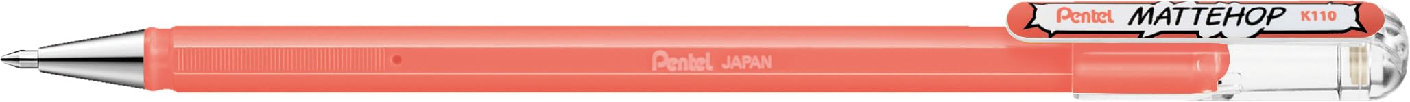 Pentel Mattehop 1.0mm Gel Roller Coral Pink - Pack of 12