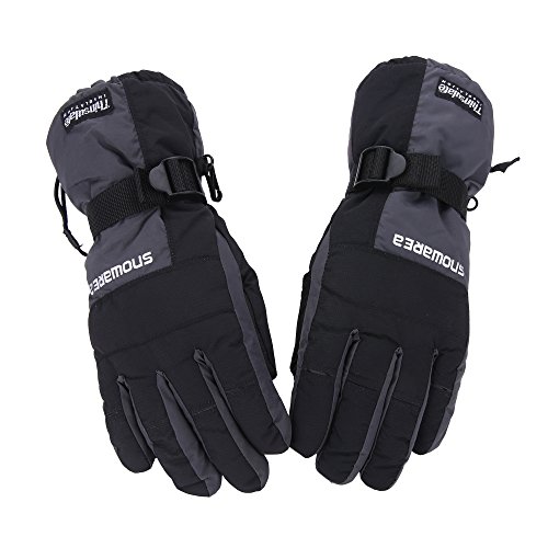 image for Unistrengh Mens Ski Snowboard Gloves Windproof Waterproof Warmest Mitt