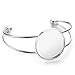 Silver-tone Bezel Blank Bracelet For Men and Women Pack of 5 Fit 1Inch Round Cabochon,adjustable