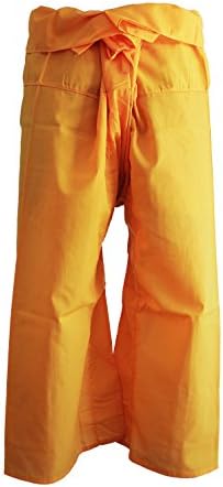 DoctorRay Yoga Pants Fisherman Trousers Day-to-day Relaxation Wear Around the House Plus Size (Selective Yellow)