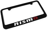 NISSAN NISMO Logo License Plate Frame Black Powder Coated Metal Hand Painted Engraved