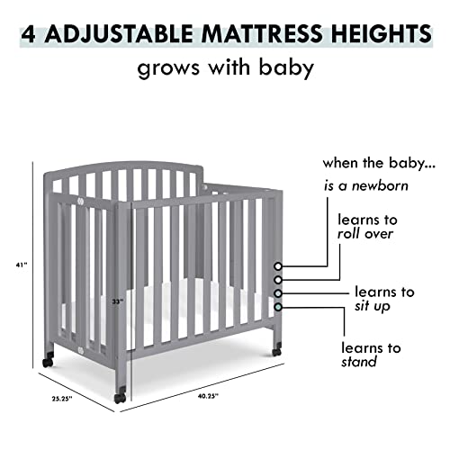 DaVinci Dylan Folding Portable 3in1 Convertible Mini Crib and Twin