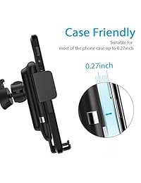 CTYBB - Cargador de coche inalámbrico con soporte de ventilación para salpicadero de coche, 7,5 W, carga rápida compatible con iPhone XS XS Max XR X 8 8P, 10 W para Galaxy S10 S10+ S9 S9+ S8 S8+, cargador de coche QC 3.0 incluido