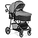 Costzon Baby Stroller, 2 in 1 Convertible Carriage Bassinet to Stroller, Pushchair with Foot Cover, Cup Holder, Large Storage Space, Wheels Suspension, 5-Point Harness (Gray)