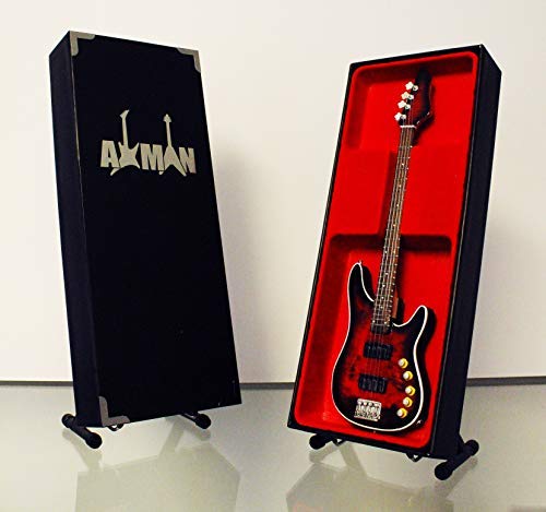 Axman Roger Glover (Deep Purple): Vigier - Miniature Guitar Replica - Music Gifts - Handmade Ornamental 1/4 Scale - Includes a Display Box, Name Tag and Miniature Guitar Stand