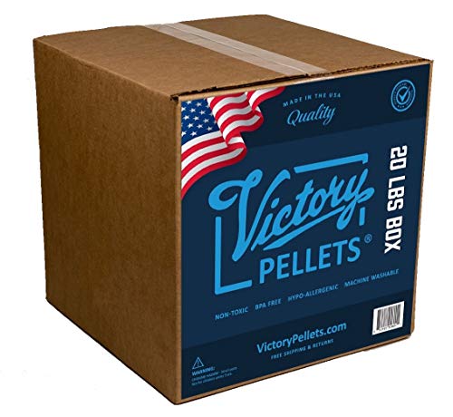 Victory Pellets (20 LBS) Plastic Poly Pellets for Weighted Blankets, Vests, Slime, Rock Tumbling, Reborn Dolls, Plush Toys, Draft Stoppers, I Spy Bags, ASMR Therapy & Sensory Lap Pads. Made in USA.