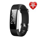 Letufit Plus Fitness Tracker + Heart Rate Monitor,IP67 Waterproof Smart Wristband Pedometer Watch Android iOS (Black)
