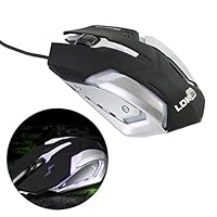 Ruiqas Mini Wireless Gaming Mouse USB Wired Mouse Breathable Light Backlight Mice for PC Laptop