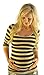 Mommylicious Black and White Striped Seamless Scoop Neck Maternity Top (Black White Striped)