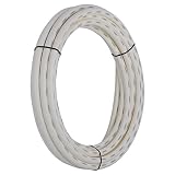 SharkBite PEX Tubing 3/4 Inch, White, Flexible Water Pipe, Potable Water, Push-to-Connect Plumbing Fittings, U870W50, 50 Foot Coil