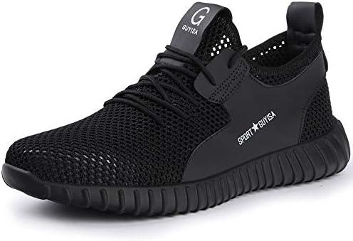 DZRQ Mens Work Safety Shoes,Hiking Shoes, Breathable Outdoor Steel Toe Footwear Industrial and Construction Advisable Shoes