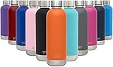 Simple Modern 17oz Bolt Water Bottle - Stainless Steel Hydro Swell Flask - Double Wall Vacuum Insulated Reusable Orange Small Kids Metal Coffee Tumbler Leak Proof Thermos - Autumn