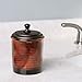mDesign Tint Bathroom Vanity Canister Jar for Cotton Balls, Swabs, Cosmetic Pads - Brown