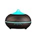 Walkas Aromatherapy Essential Oil Diffuser, 300ml Wood Grain Ultrasonic Cool Mist Whisper-Quiet Humidifier (Dark Wood Grain)
