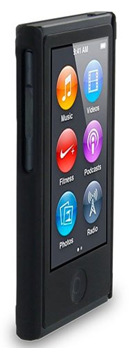 BLACK HARD SHELL CASE COVER WITH BELT CLIP HOLSTER FOR APPLE iPOD NANO 7 7th GEN GENERATION
