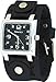 Nemesis NE240K Men's Square Black Dial Wide Leather Cuff Band Watch