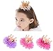 Ecome 3pcs Girl Hairpin Girls Elastic Flower Crown Headwear Hair Accessories