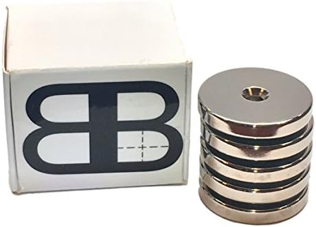 Best Neodymium Ring Magnets w/ Countersunk HoleStrongest on Market 5 Pack, 34 lbs Holding Force, Strong, Permanent, Rare Earth, DIY, Kitchen, Garage, Tool, Organizer 1.26” x 0.20” 32mm x 5mm