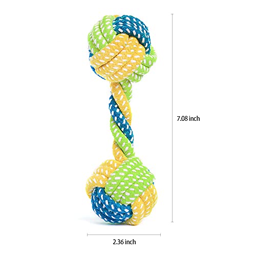 Illumifun Dog Chew Rope Toys Set, Pack of 3 PCS Cotton Puppy Pet Chew Toys Dental Teaser Kit for Small& Medium Dogs Interactive Play