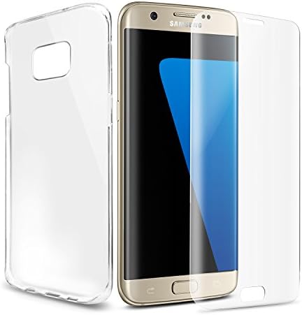 DigiBona Samsung Galaxy S7 Edge Case + 3D Full Coverage Tempered Glass Screen Protector for Samsung Galaxy S7 Edge, Transparent