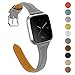 Joyozy Genuine Leather Bands Compatible Fitbit Versa/Versa 2 &New Fitbit Versa Lite Smartwatch,Fitbit Versa Wristband Replacement Accessories Fitness Straps Bands Women Men(5.5