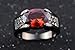 Huanhuan Men's Fashion Emerald Cut Ruby Garnet Topaz Sapphire CZ Black Gold Plated Elegant Rings Size 11