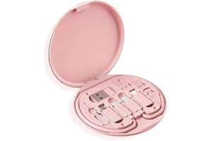 1PC Pink Round Cable Organizer Case-Compact Portable Cord Storage with Built-In Charging Cable & SIM/TF Card Slots,Travel Cab