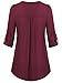 Nandashe Women Tunic Shirts for Leggings, Woman's Deep V Neck Simple Drape Hemline 3 4 Sleeve Button Decorative House Wear Tunic Blouse Summer Shirts for Denim Shorts Wine 1x