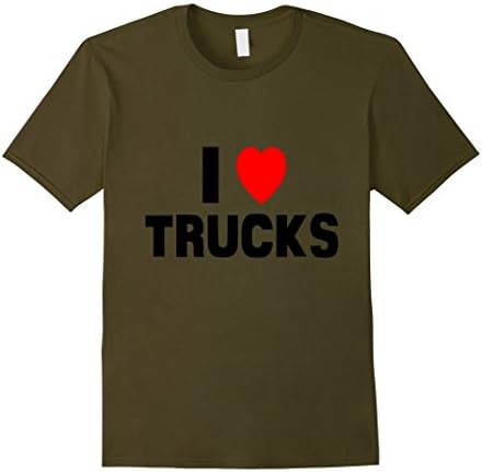 Mens I Love Trucks Shirt Funny Donald Trucker Washington USA 2XL Olive