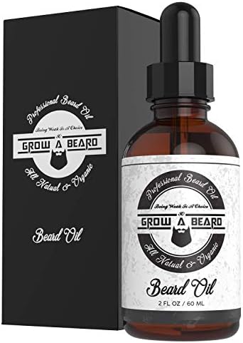 Beard Oil 2oz, Unscented Organic Argan & Jojoba, Add Shine & Style in Your Beard, Smooth Shape and Moisturize, Relieves Itching for Strong & Healthy Beard, Vegan Friendly for All Beards