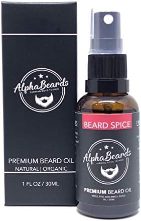 Alpha Beards Premium Beard Oil Beard Spice 30ml,Softer Facial Hair, Shine and Promotes Fuller Thicker Beard Oil Growth! Great grooming Gift For Him! (30)