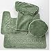 Madison Industries Scroll 5 Piece Rug and Toilet Tank Set, Sage Green