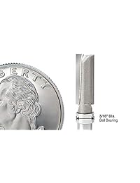 Amana Herramienta 45475 Flush con punta de carburo recortar Plunge plantilla de 3 8 X 1 2 CH X 1 4 inch SHK W 2 superior Rodamientos de bolas Router Bit