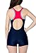 beautyin Womens One Piece Boyshort Sports Swimsuit Racerback Swim Suit Tag 38, Size 4 US, Red