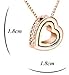 Mondaynoon Deal of the Gift I Love U Forever Women's Dual Heart Pendant Charm Necklace Created Clear Austrian Crystal, 15.7