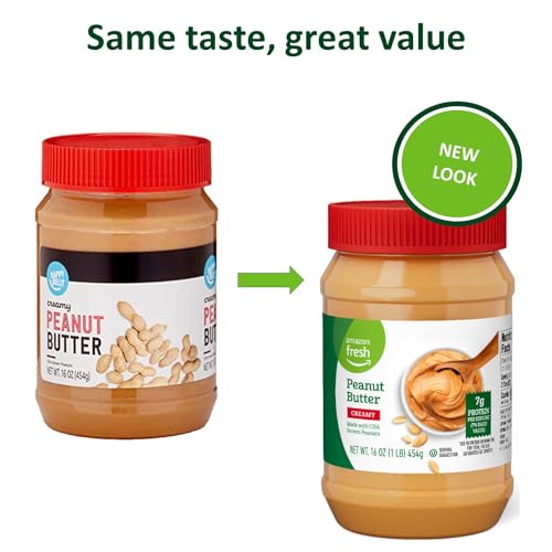 AMAZON FRESH, CREAMY PEANUT BUTTER, 16 OZ (PREVIOUSLY HAPPY BELLY, PACKAGING MAY VARY)