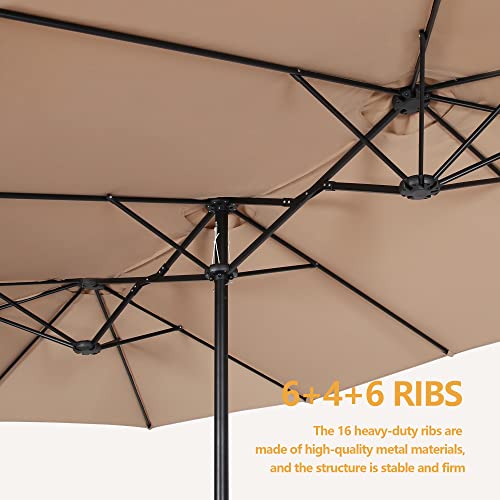 PATIO TREE 15 Ft Outdoor Umbrella DoubleSided Market Patio Umbrella